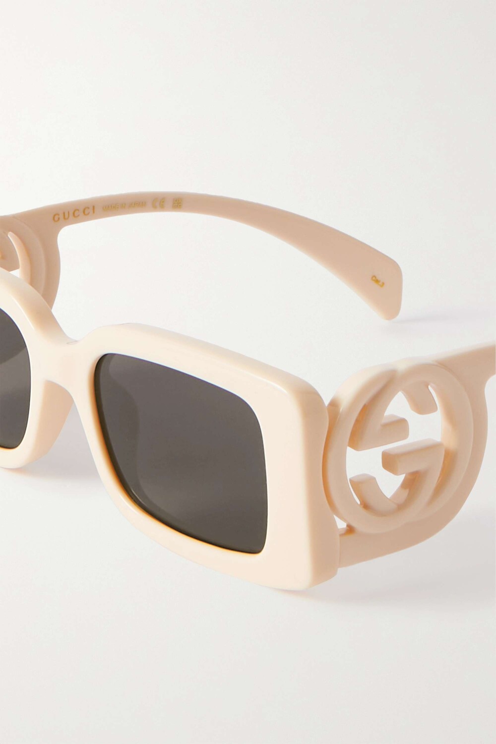 

GUCCI EYEWEAR солнцезащитные очки GG Chaise Lounge в квадратной оправе из ацетата, слоновая кость