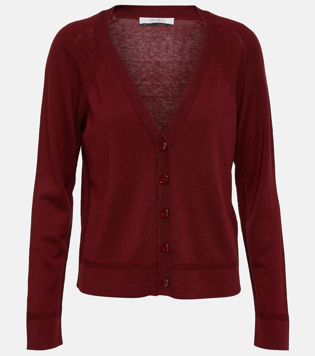 Кардиган Leisure из шелка и хлопка MAX MARA, красный