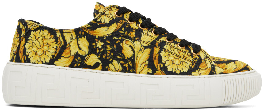

Желто-черные кроссовки Barocco Versace