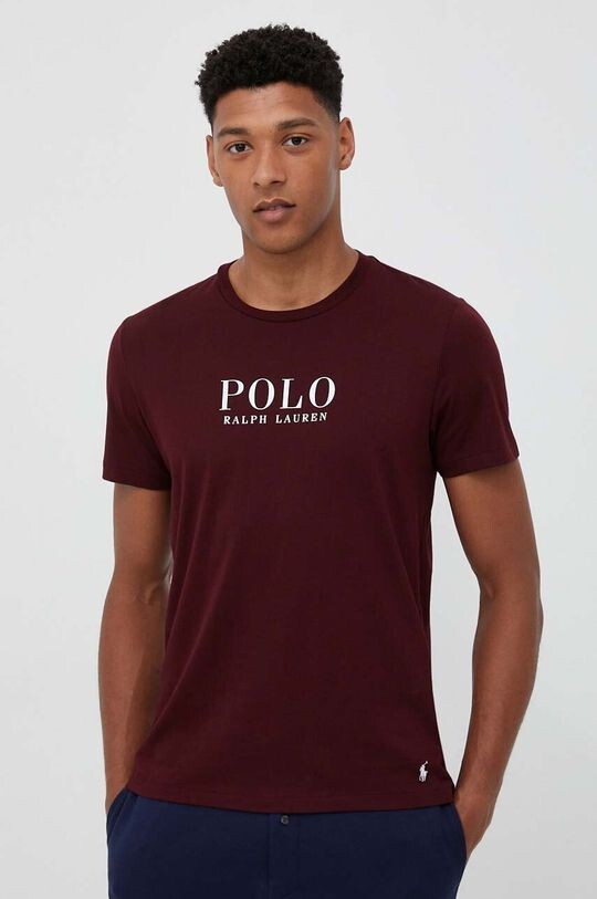 

Хлопковая пижамная футболка Polo Ralph Lauren, бордовый