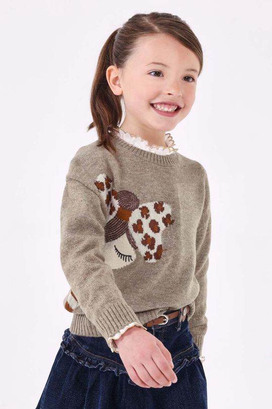 Детский свитер из смесовой шерсти Mayoral, бежевый