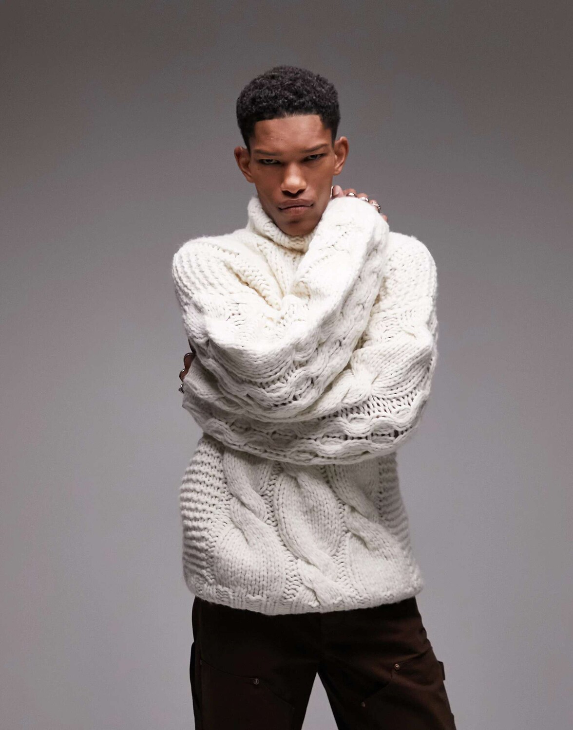 

Джемпер ручной вязки Topman цвета экрю