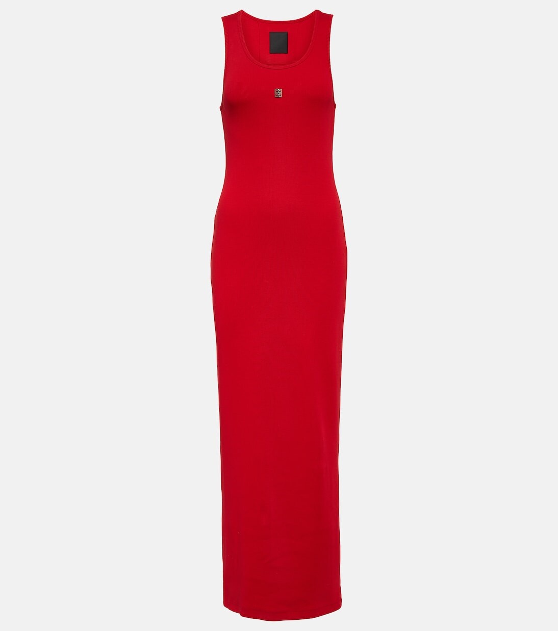 

Платье макси из хлопкового джерси в рубчик Givenchy, красный