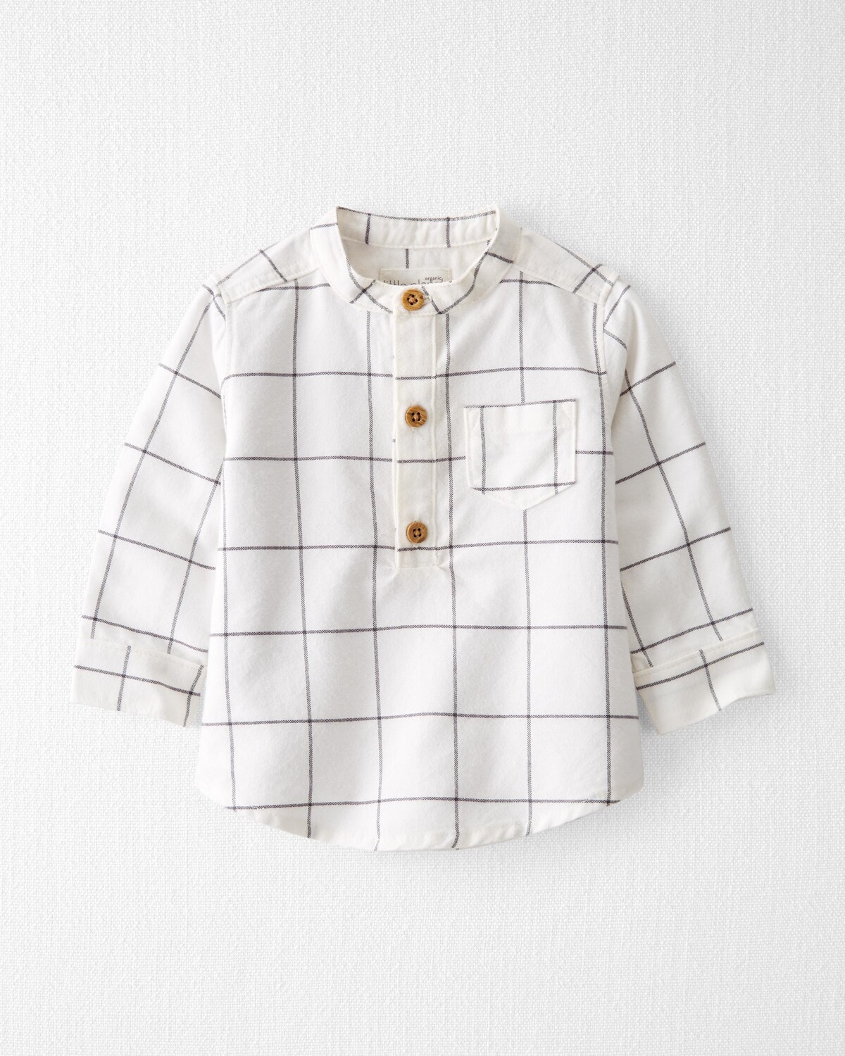 

Фланелевая рубашка Henley в клетку из органического хлопка для малышей Carter's