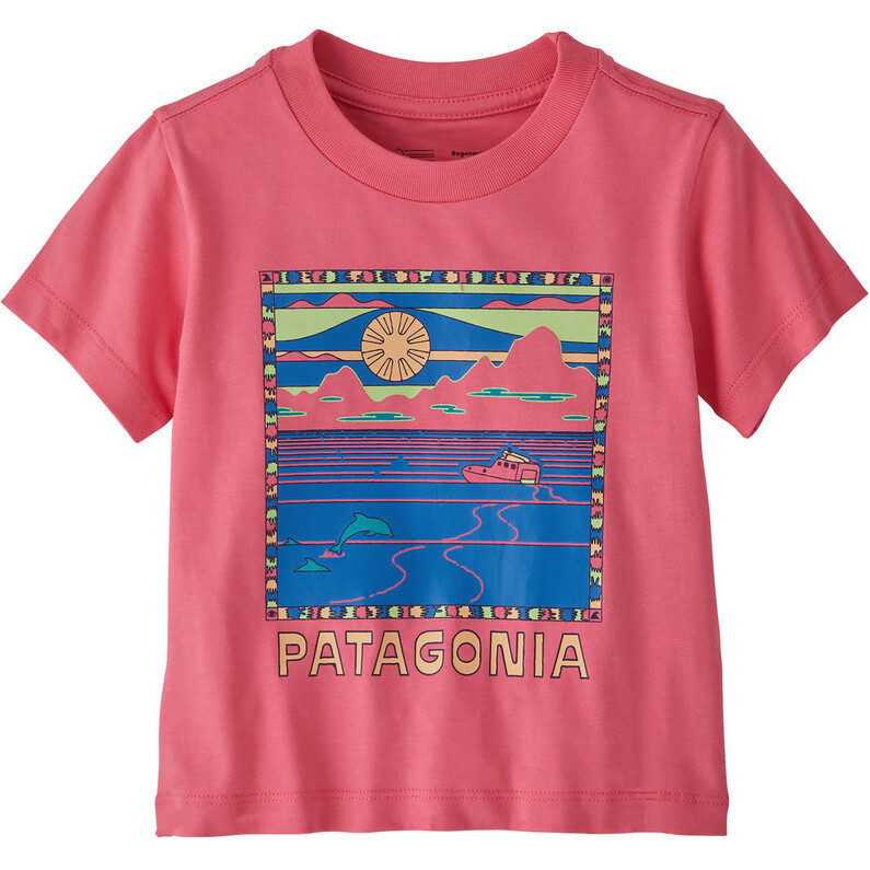 

Детская футболка с рисунком для малышей Patagonia, розовый