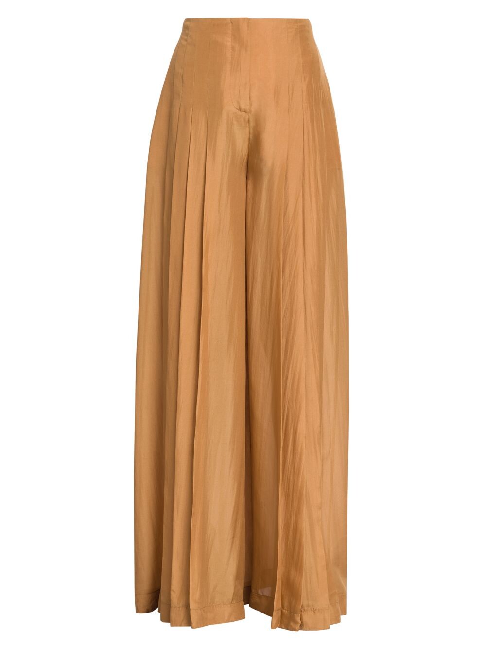 

Широкие шелковые брюки со складками Alberta Ferretti, коричневый