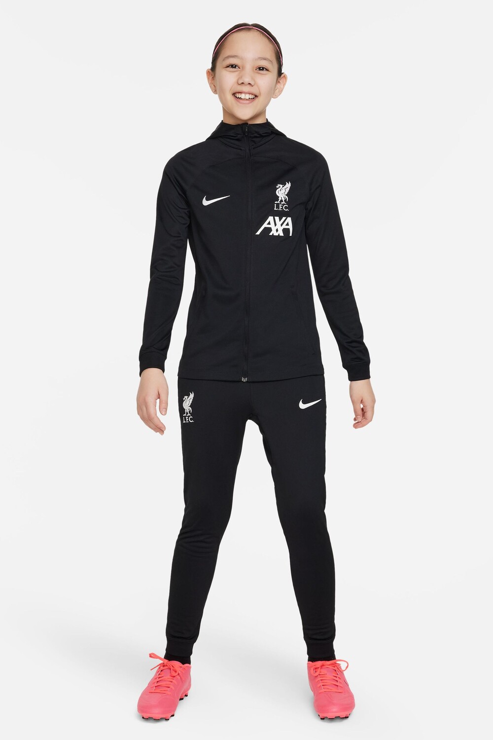 

Детский футбольный спортивный костюм Liverpool FC Strike Big DriFIT с капюшоном Nike, черный