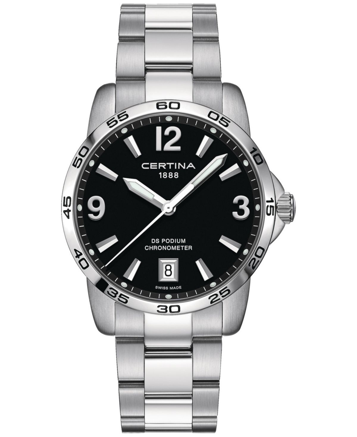 Мужские швейцарские часы DS Podium с браслетом из нержавеющей стали, 40 мм Certina certina certina ds podium chronograph 1 10 sec c0344171109700
