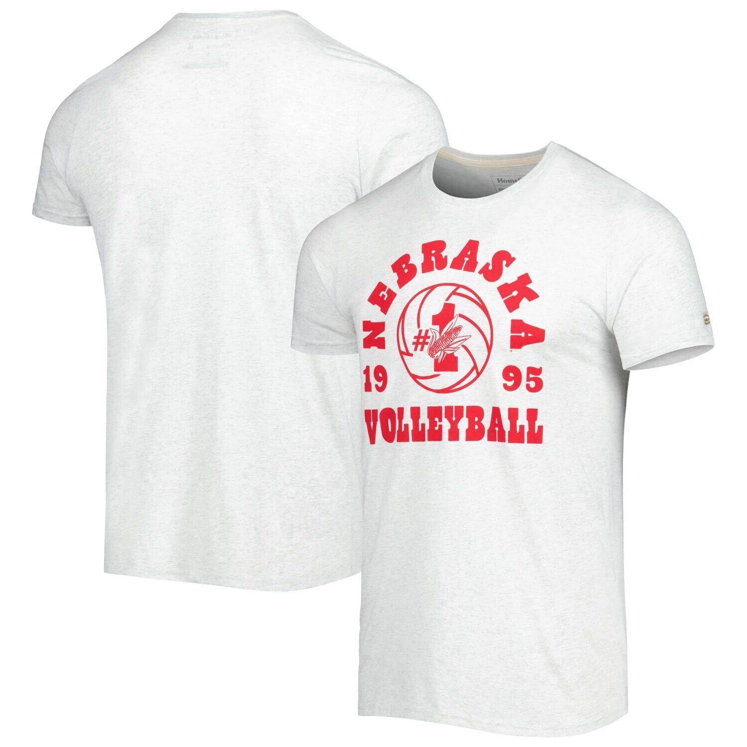 

Мужская футболка Homefield Ash Nebraska Huskers Vintage 1995 Nebraska Volleyball Champions