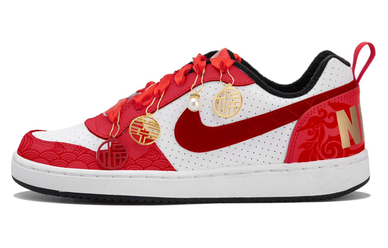 

Кроссовки Nike Skateboarding Shoes Women's Low-top Black/White/Red, черный