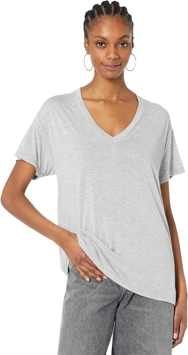 

Футболка LAmade Pacific Boxy V-Neck Tee in Slub Jersey, серый