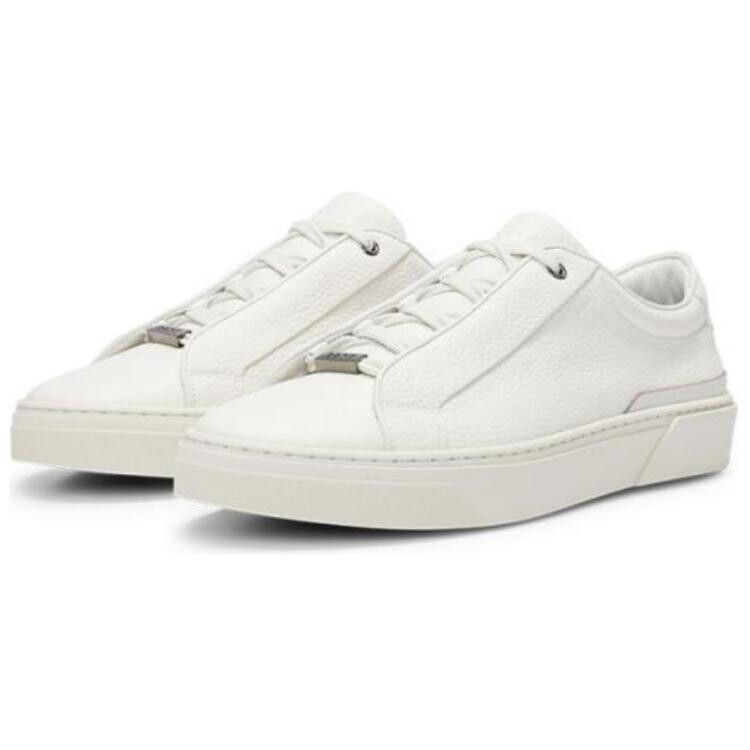

Кроссовки BOSS Logo-plaque Leather Sneakers, белый