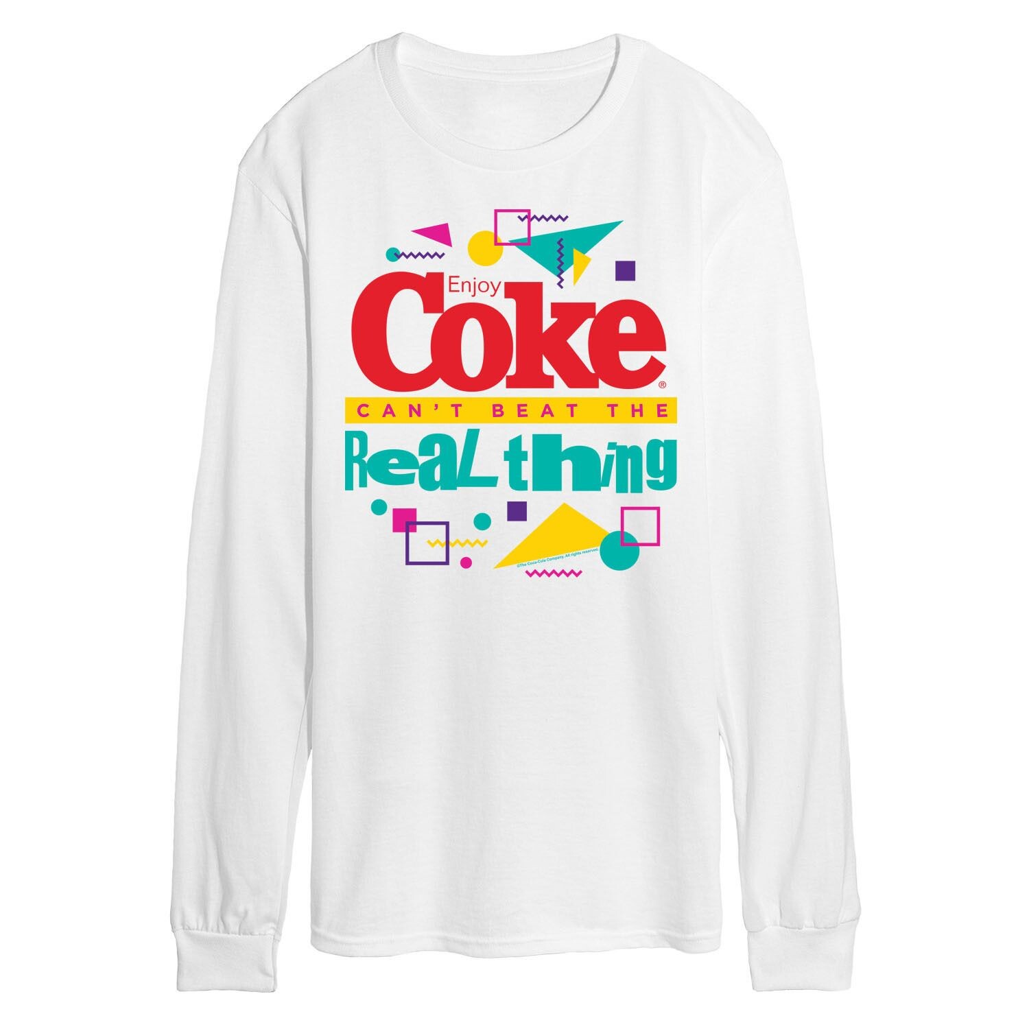 

Мужская футболка с длинными рукавами и рисунком CocaCola Can't Beat the Real Thing Licensed Character