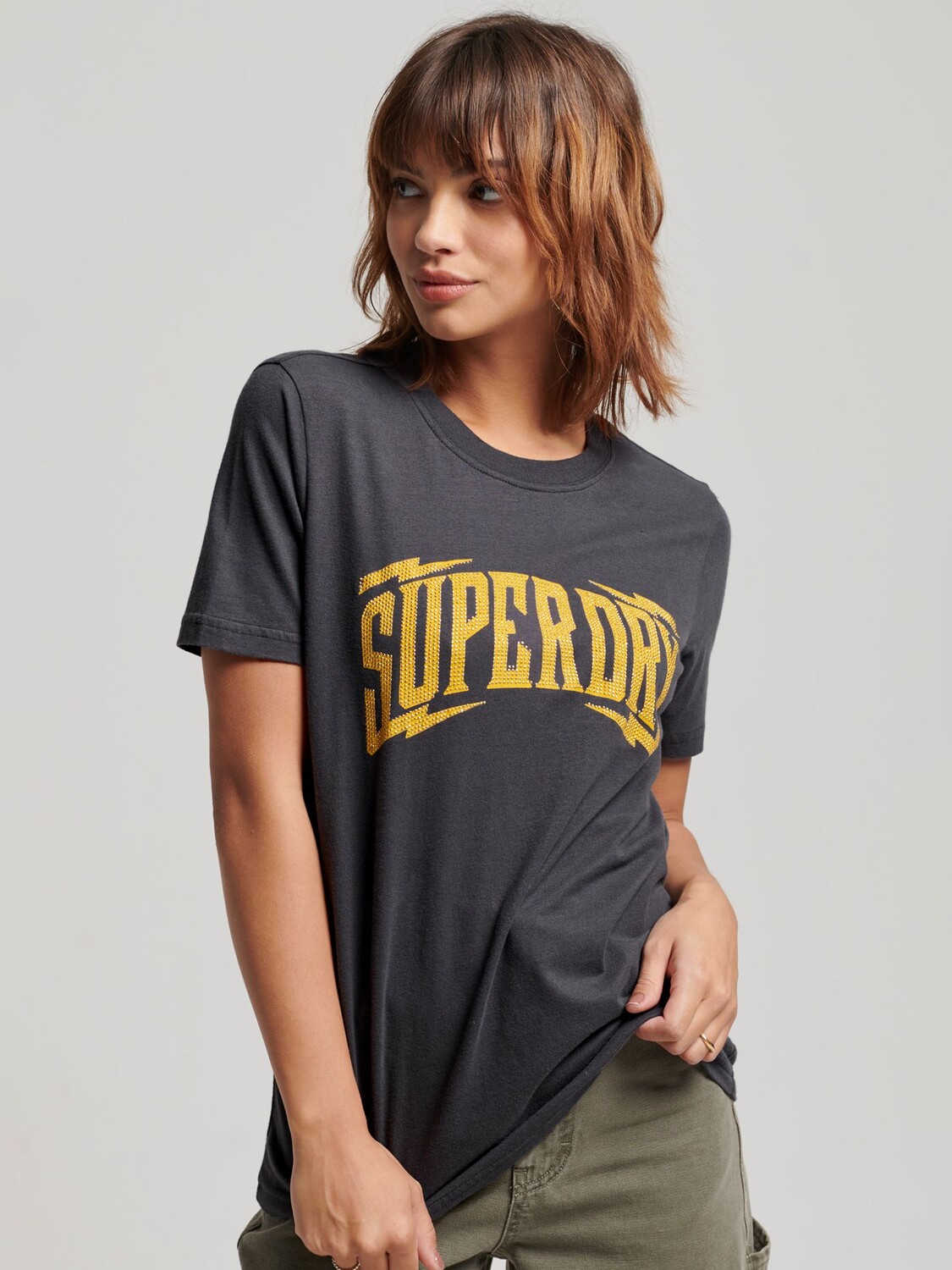 

Футболка с украшением Superdry Vintage, темно-серый