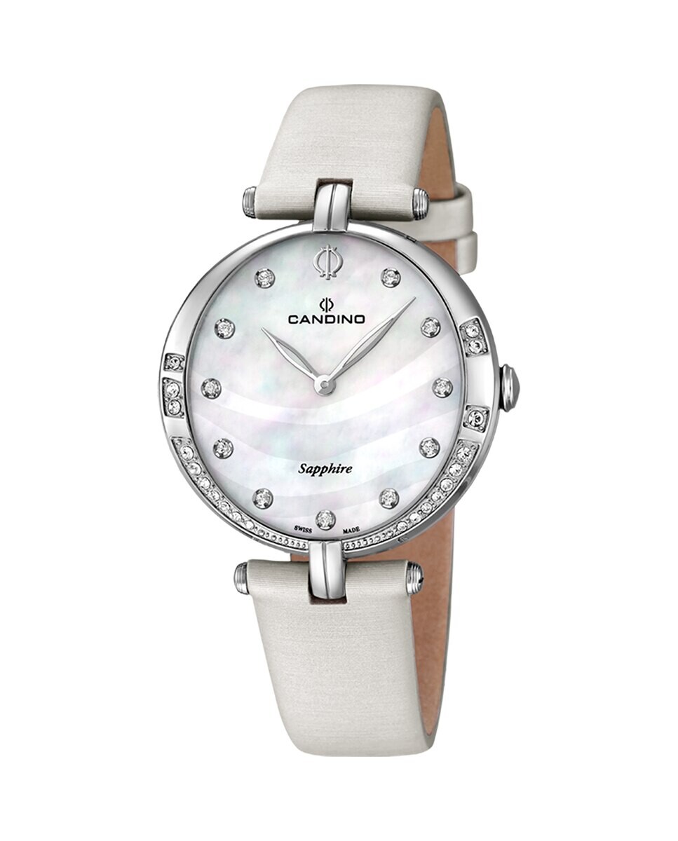 

C4601/1 Lady Elegance серебряные кожаные женские часы Candino, серебро