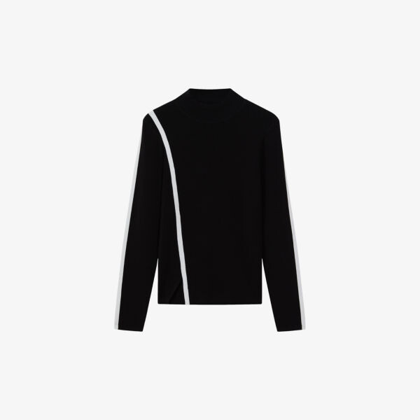 

Топ Anna из эластичной ткани с контрастными полосками Reiss, черный