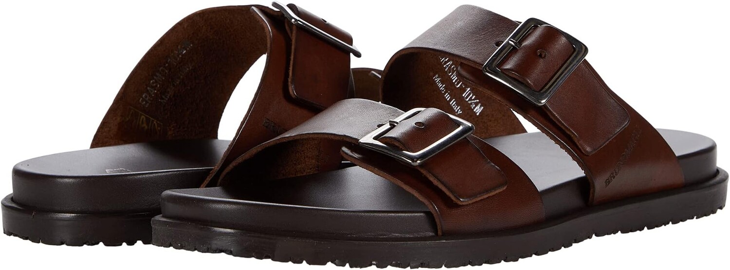 

Сандалии на плоской подошве Erasmo Bruno Magli, цвет Dark Brown Leather