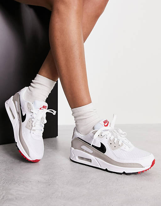 

Кроссовки Nike Air Max 90 белого, серого и красного цветов