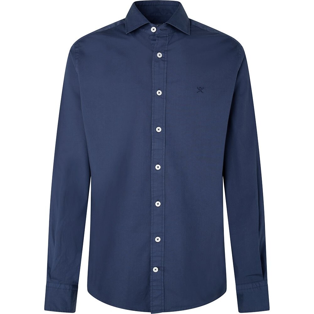 

Рубашка Hackett Gment Dyed Stripech Pop, синий