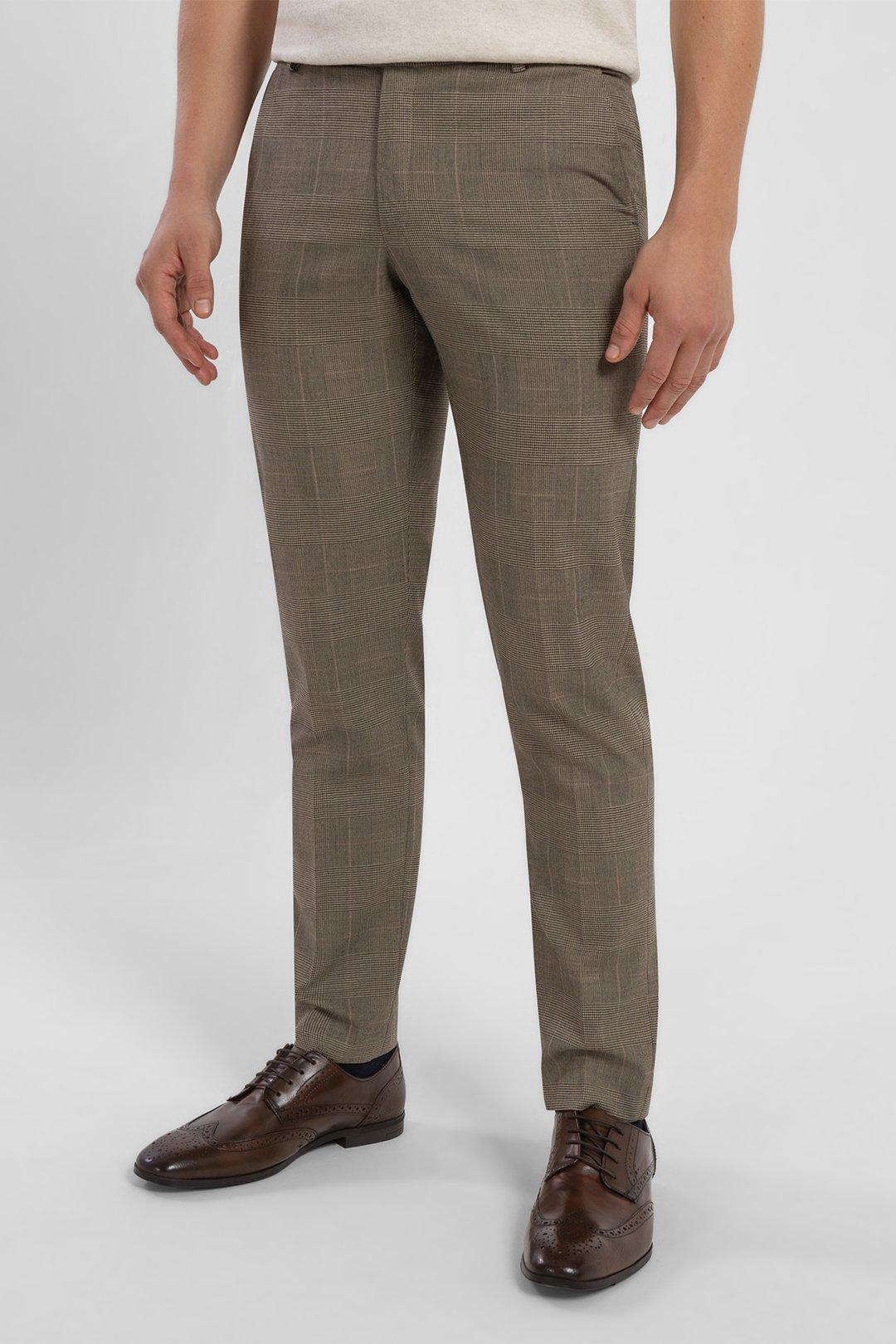 цена Коричневые брюки Smart в клетку с узором «гусиные лапки» Steel & Jelly, коричневый