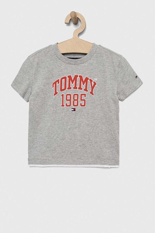 

Детская хлопковая футболка Tommy Hilfiger, серый