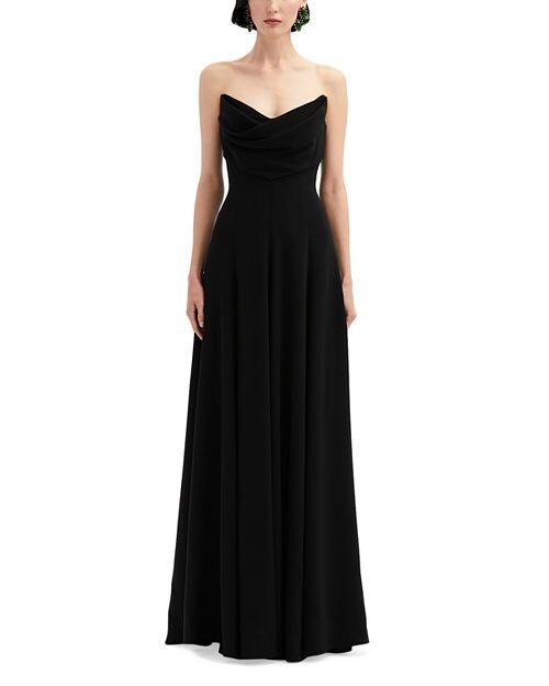 

Драпированное платье без бретелек Oscar de la Renta, цвет Black