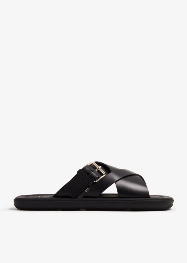 

Шлепанцы Prada Brushed Leather, черный