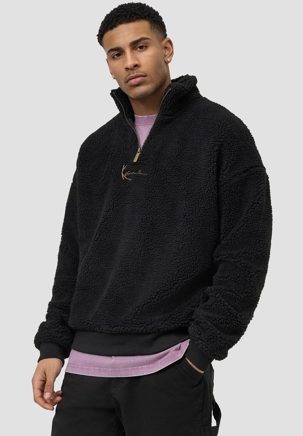

Флисовая толстовка UNISEX SMALL SIGNATURE TEDDY TROYER Karl Kani, черный