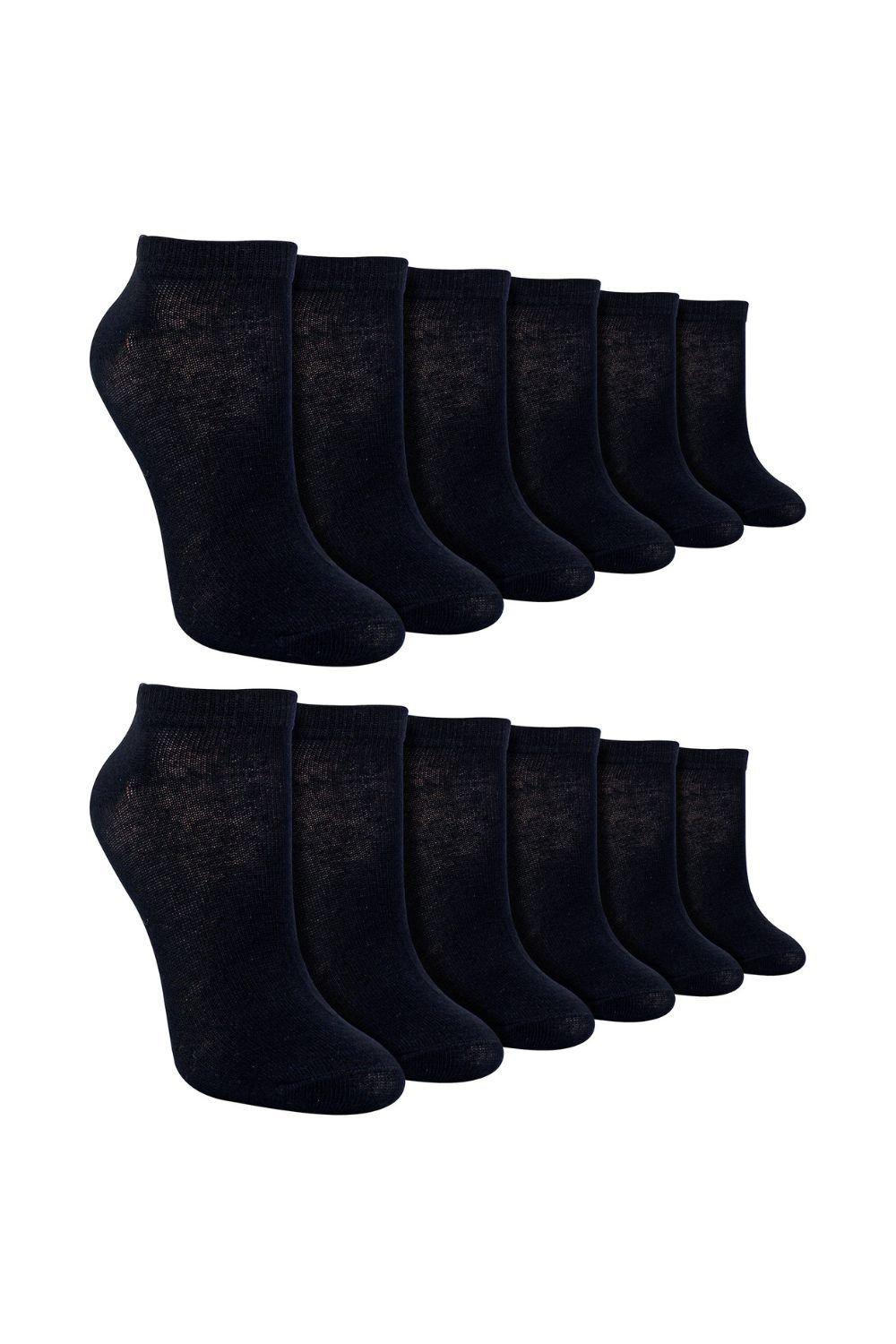 Набор из 12 пар спортивных носков | Бамбуковые носки до щиколотки Sock Snob, черный
