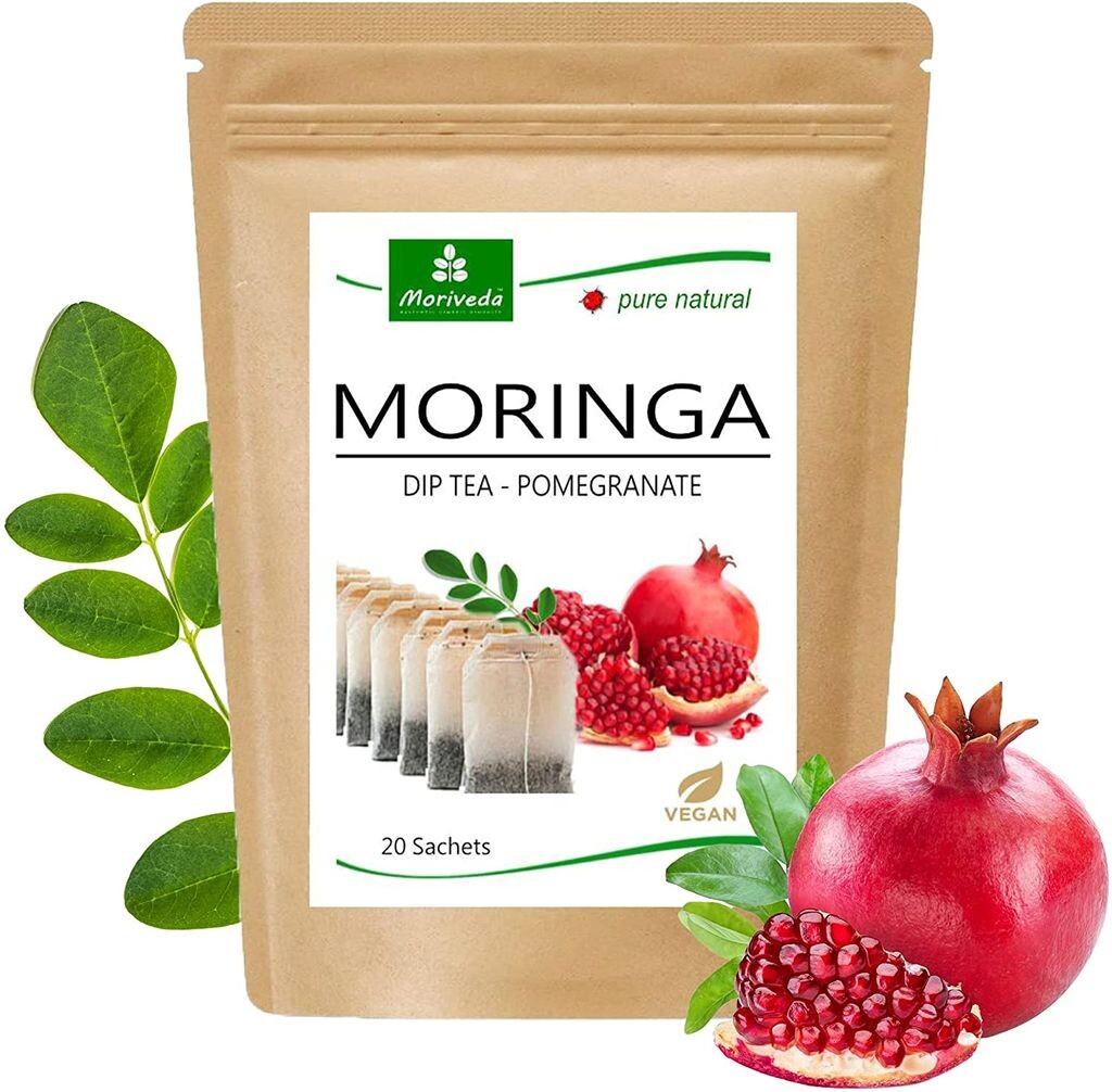 

MoriVeda - Чай Моринга 100% натуральный и веганский 20 пакетиков Моринга гранат Amtec