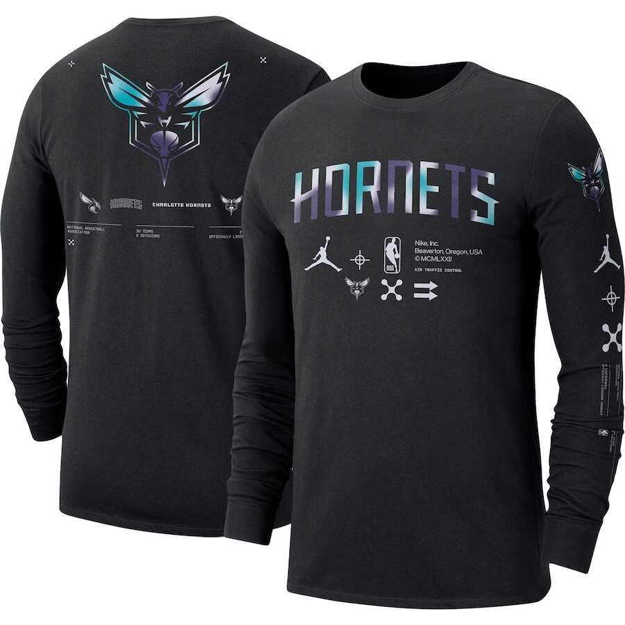 

Футболка с длинным рукавом Jordan Brand Charlotte Hornets, черный