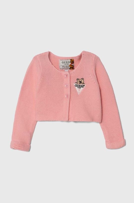 

Детский хлопковый кардиган Guess, розовый
