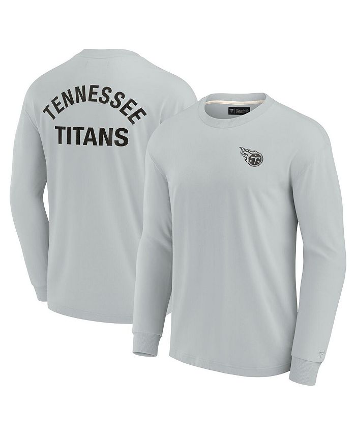 

Мужская и женская серая супермягкая футболка Tennessee Titans с длинным рукавом Fanatics Signature, серый