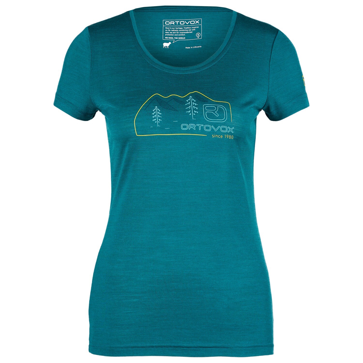 

Рубашка из мериноса Ortovox Women's 140 Cool Vintage Badge TS, цвет Pacific Green