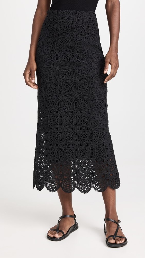 

Юбка Apiece Apart Lilja Crochet, черный
