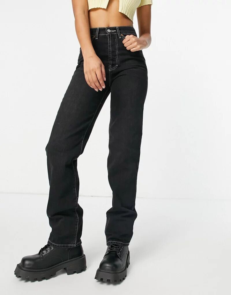 

Черные джинсы с пряжкой Topshop