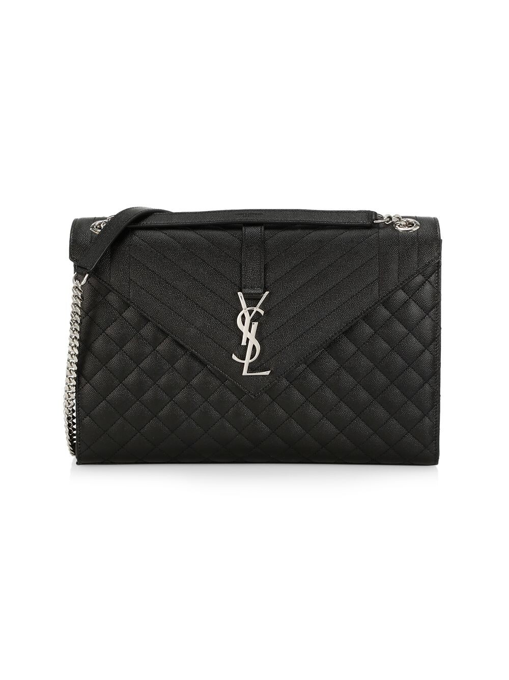 

Кожаная сумка-портфель Matelassé с большим логотипом Envelope Saint Laurent