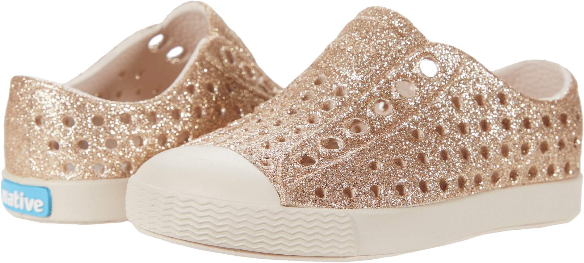 цена Кроссовки Jefferson Bling Glitter Native Shoes Kids, цвет Rock Salt Bling/Rock Salt Pink