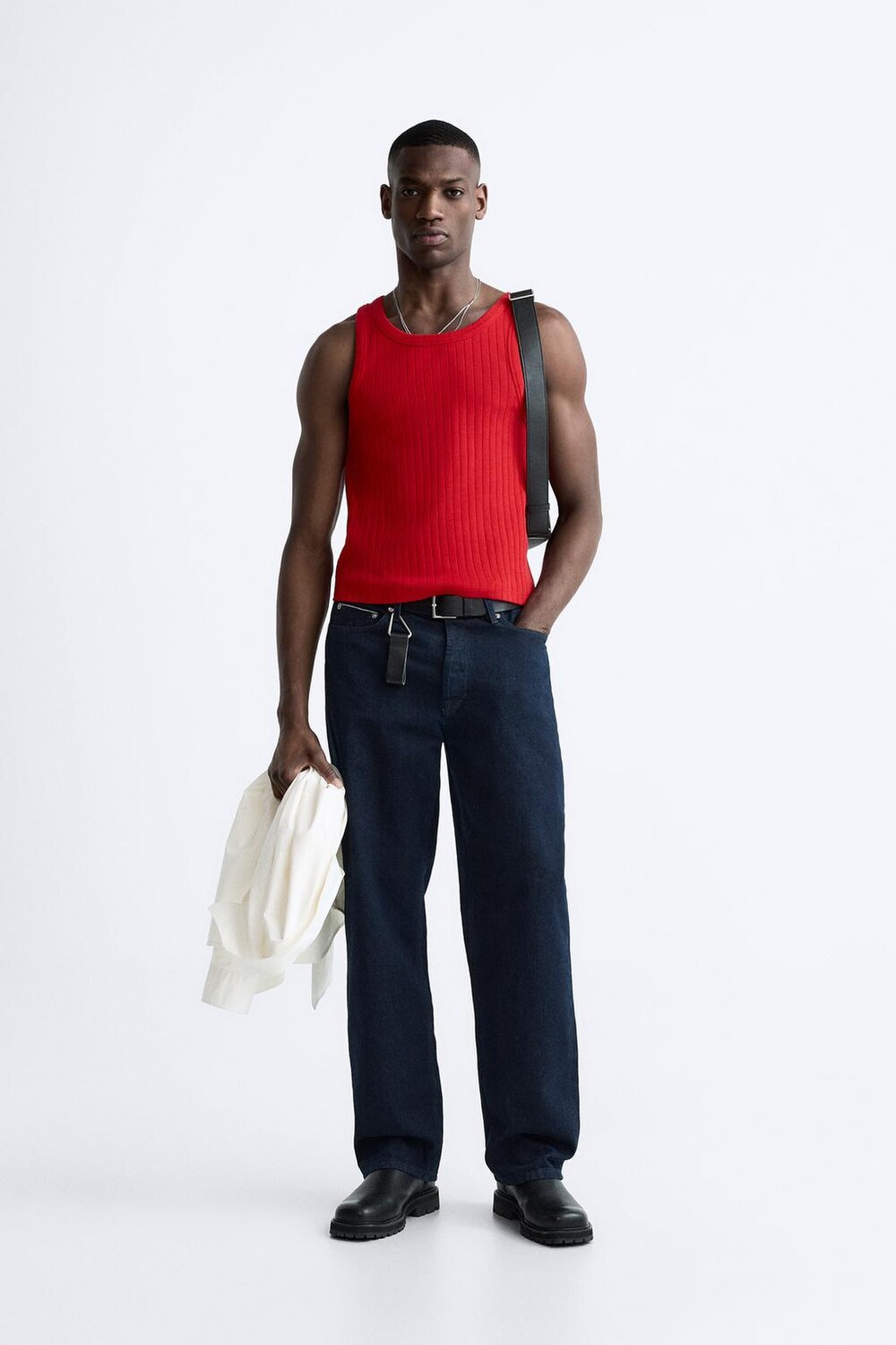 

Топ-маска в ребрицу ZARA, красный