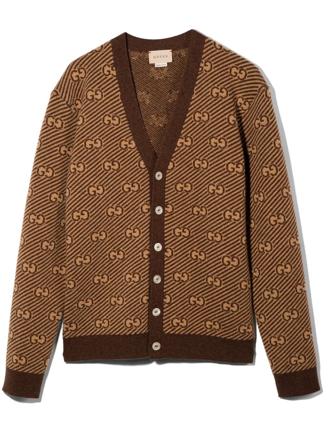 

Gucci Kids кардиган с V-образным вырезом и логотипом GG, коричневый