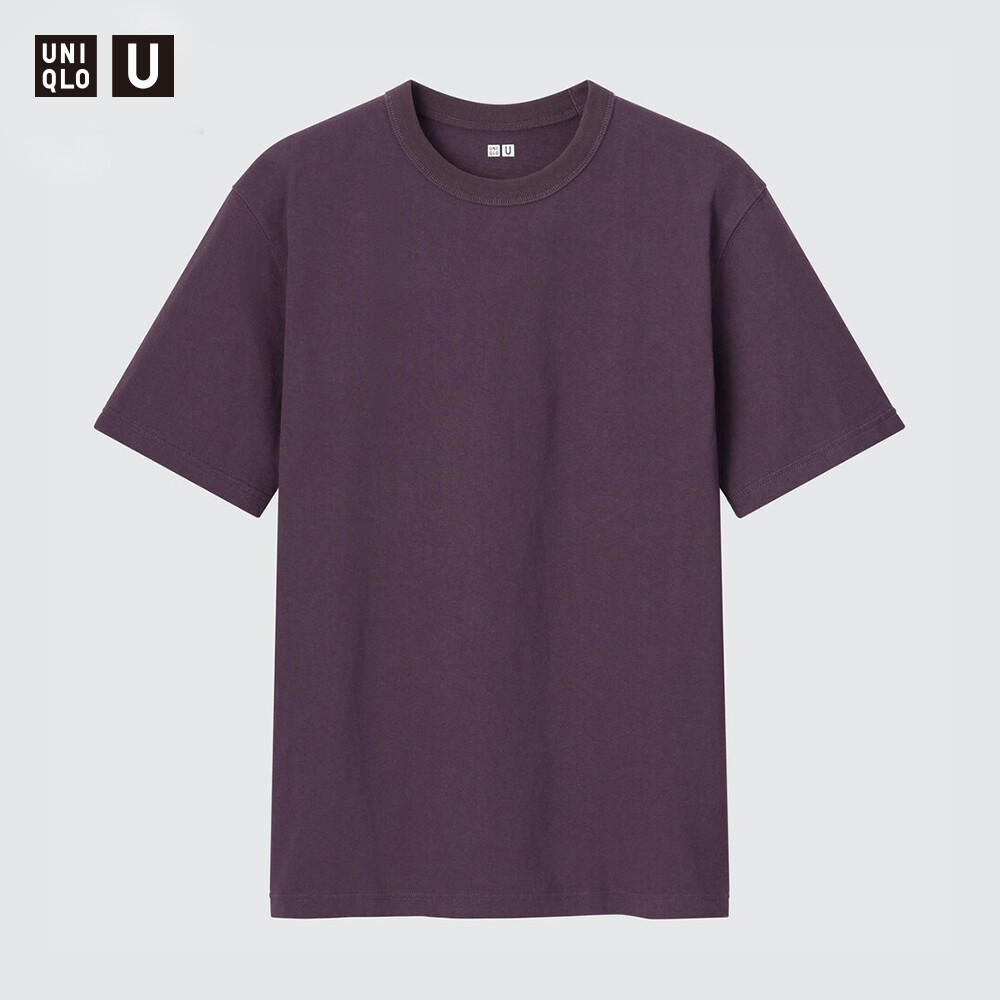 

Футболка Uniqlo Master T унисекс с круглым вырезом и коротким рукавом, темно-фиолетовый