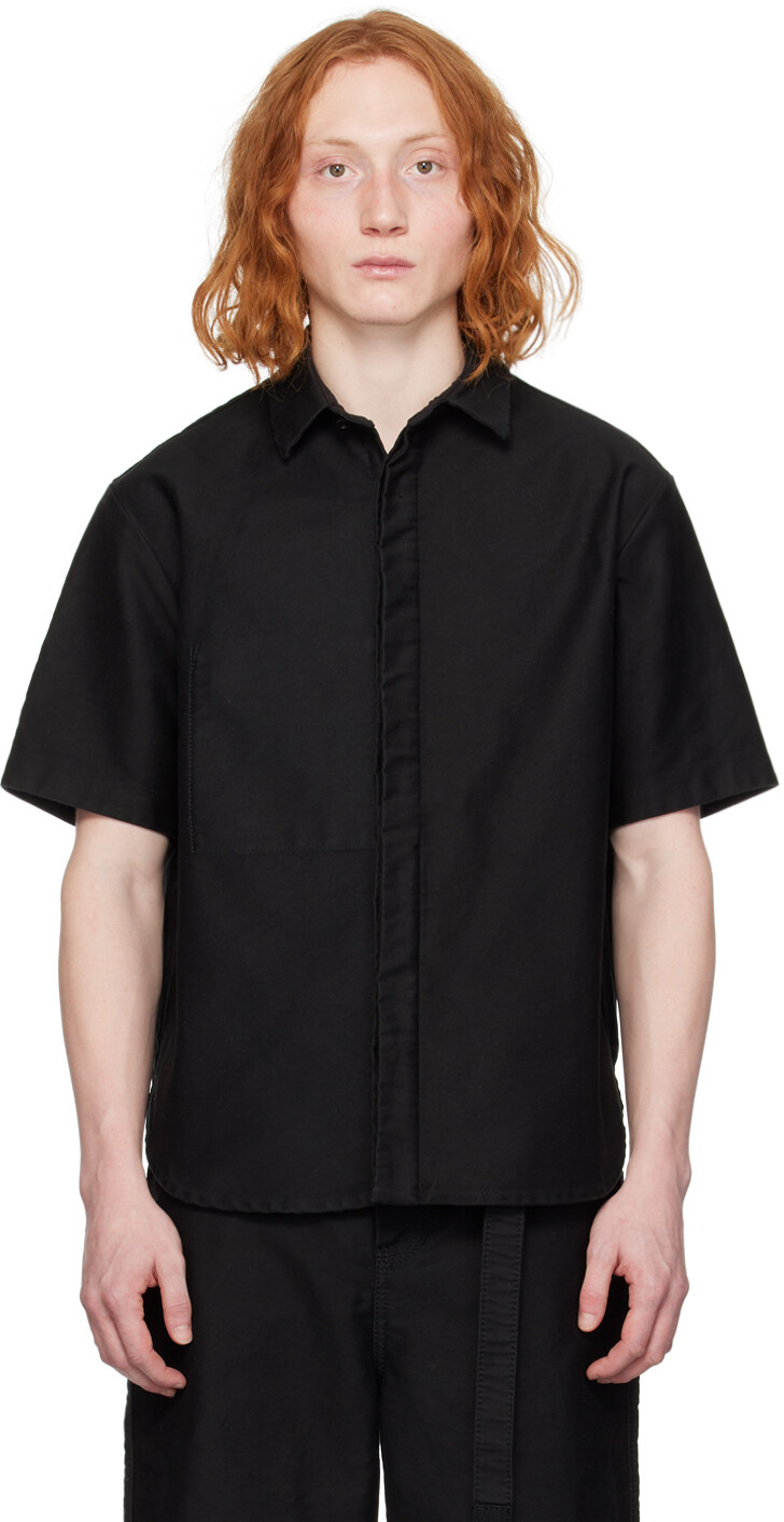 

Черная рубашка с накладным карманом Sacai
