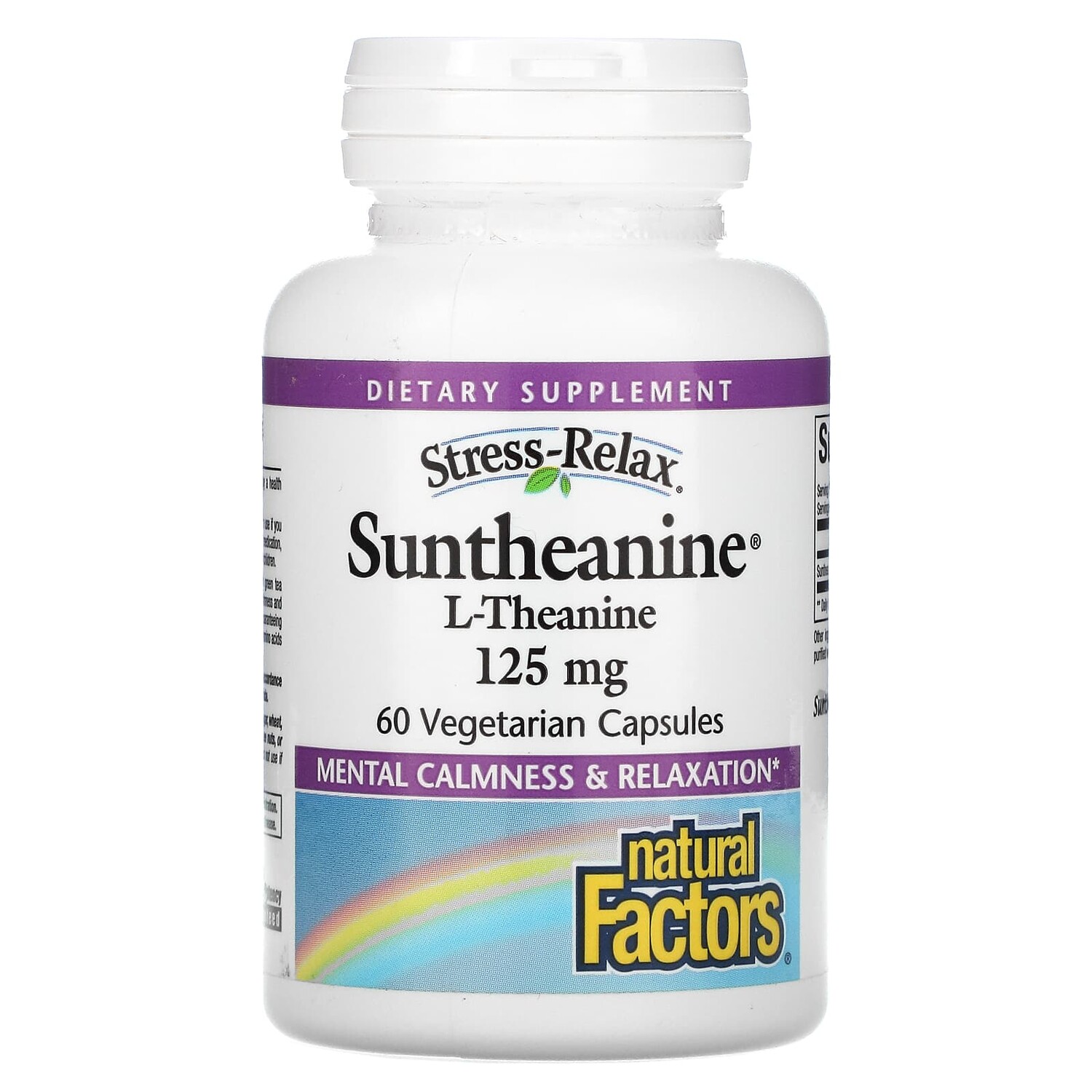 

Stress-Relax, Suntheanine, L-теанин, 125 мг, 60 вегетарианских капсул, Natural Factors