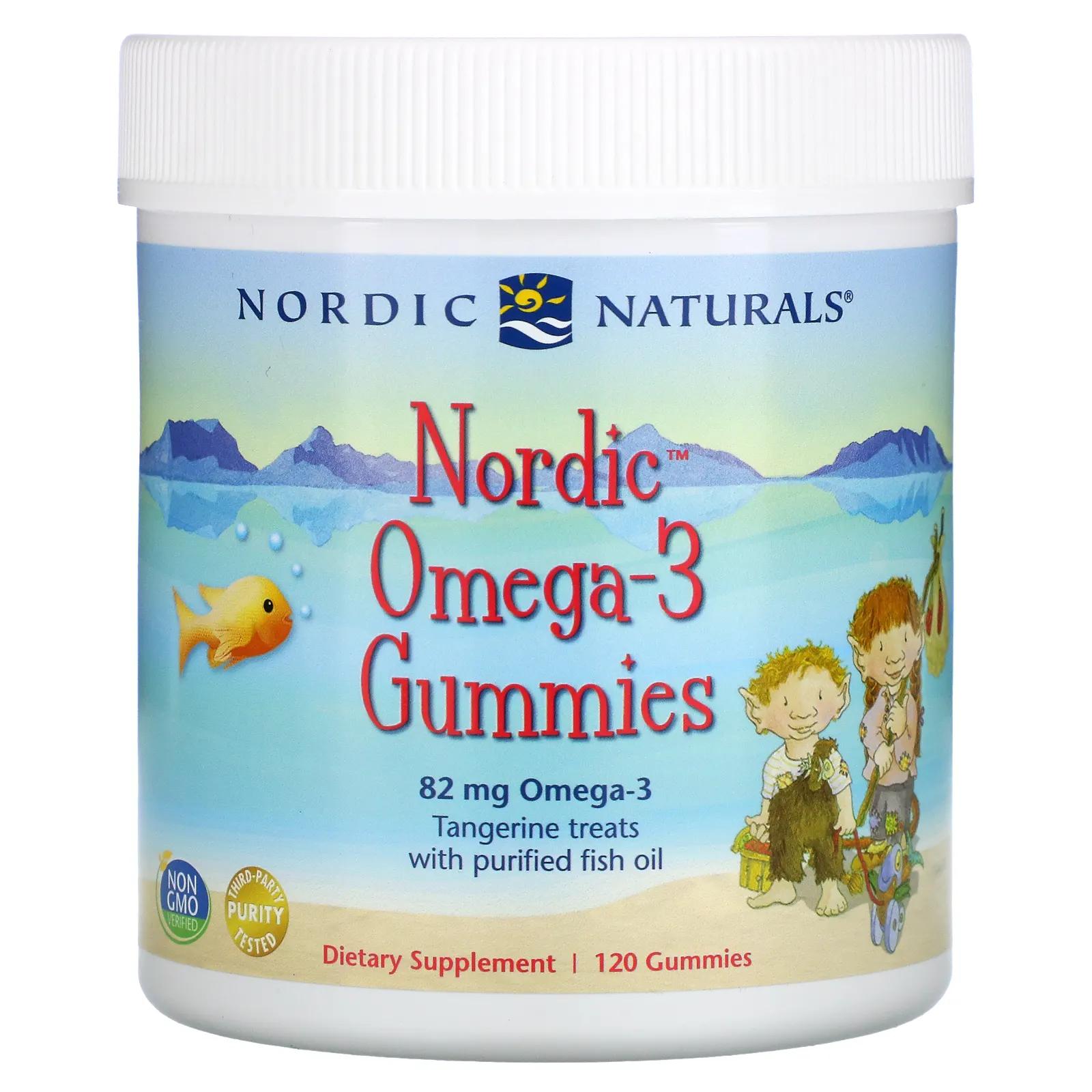 Nordic Naturals Нордические жевательные конфеты с омега-3 со вкусом мандарина 120 конфет