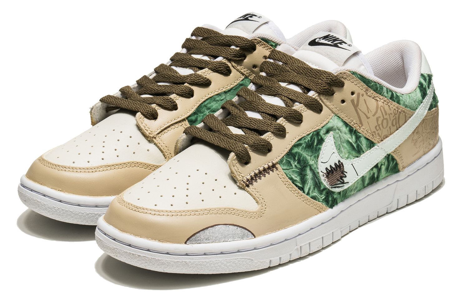

Кроссовки Nike Dunk Skateboarding Shoes Men Low-top White, зеленый