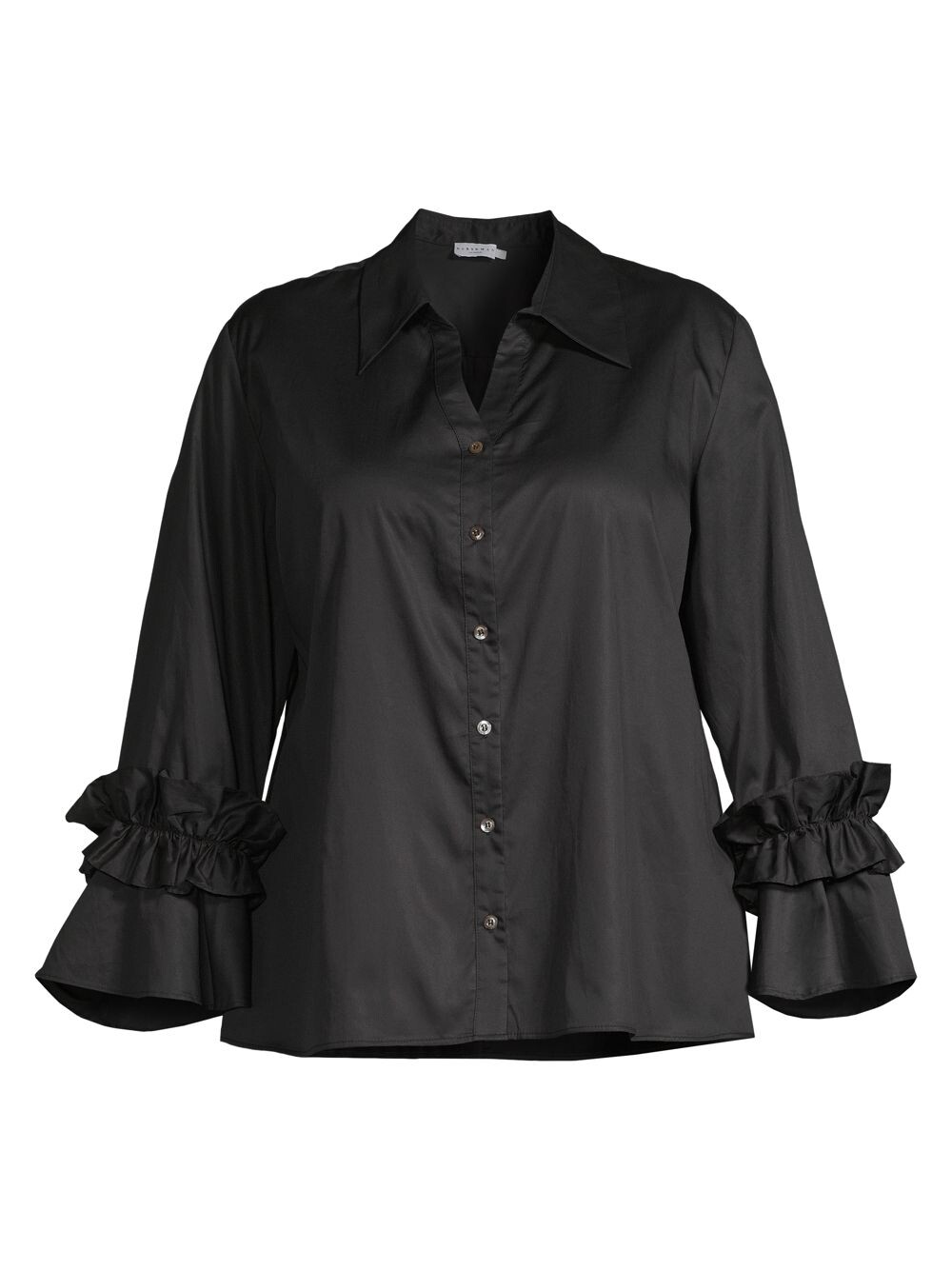 

Рубашка Selina с оборками на рукавах Harshman, Plus Size, черный