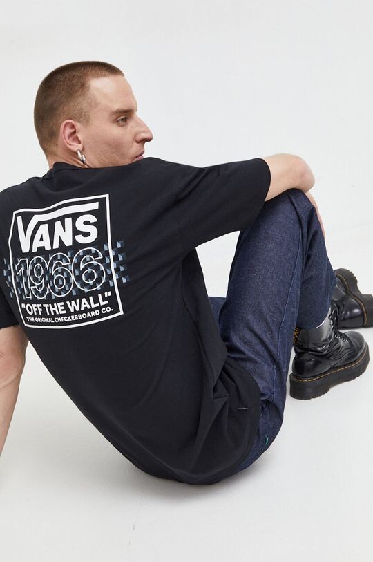 

Хлопковая футболка Vans, черный