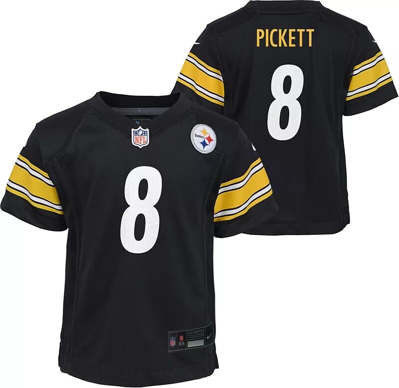 

Черная игровая майка Nike Little Kids Pittsburgh Steelers Kenny Pickett #8