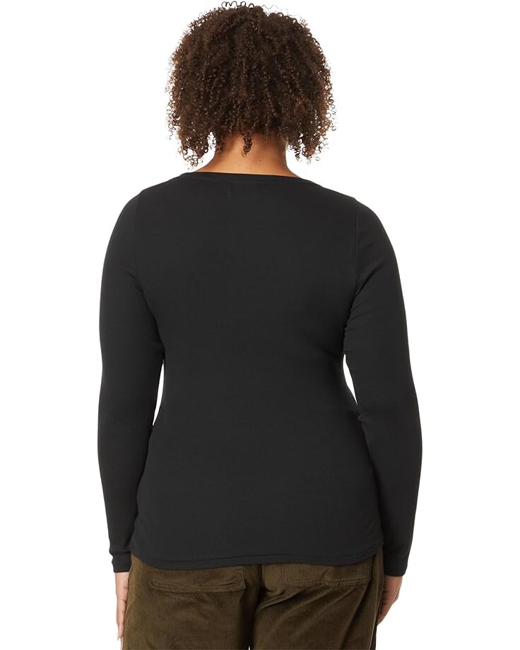 

Футболка Madewell Plus V-Neck Long-Sleeve Tee, реальный черный