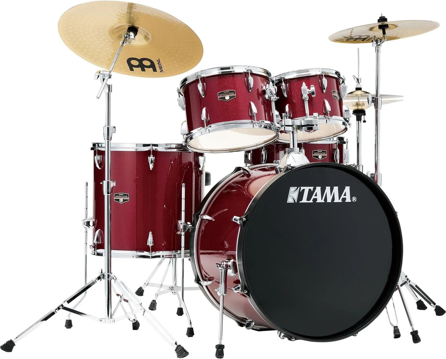

Tama Imperialstar IE52C Полная барабанная установка из 5 предметов с малым барабаном и тарелками Meinl - Candy Apple Mist